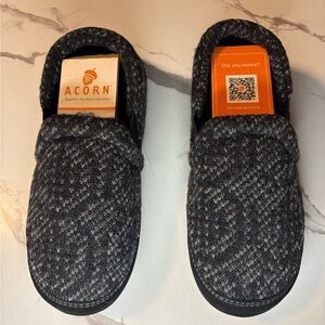 Acorn Charcoal Herringbone Slippers
